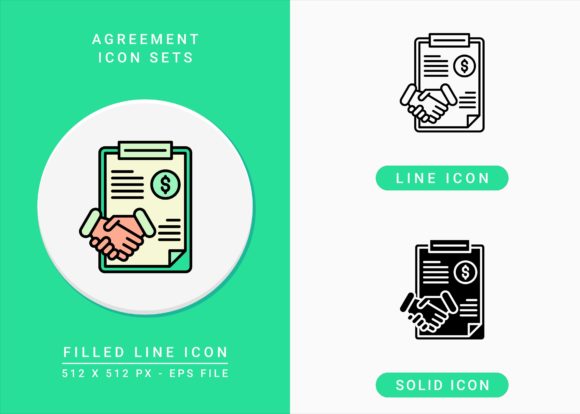 Agreement Icons Set: Enhancing Clarity and Collaboration in Digital Workflows