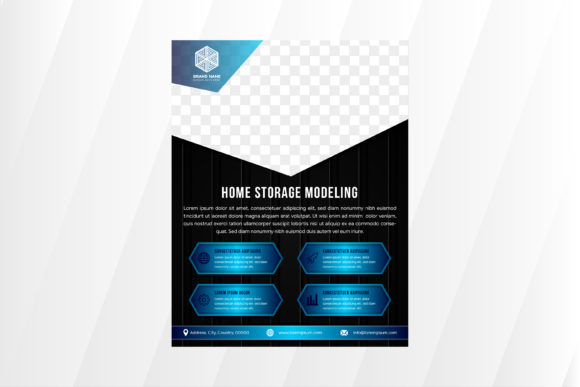 Home Storage Vertical Flyer Blue Black: A Modern Design Template for Effective Promotion