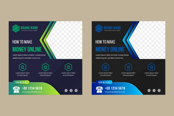 Modern Promotion Square Web Banner Design: A Guide to the Black Hexagon Blue Square Banner for Business and Media